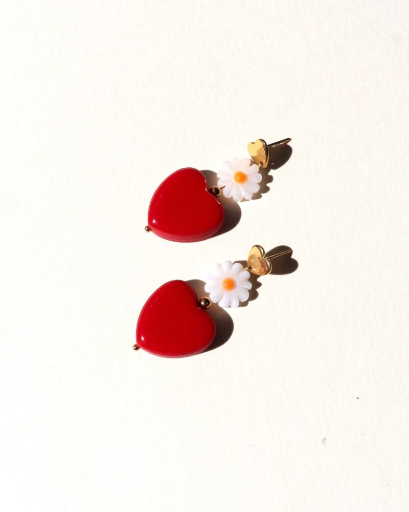 KOKKINI AGAPI . coeur rouge & perles de coquillage . série limitée – Image 5