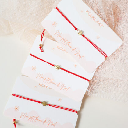 Bracelet FLOCON rouge . petit poignet . série limitée