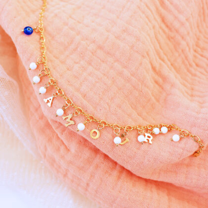 Bracelet AMOUR . Gold Filled 14k . pièce unique