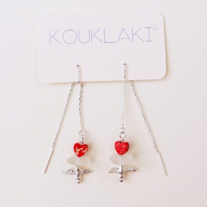 Chaines d'oreilles BIRDY . argent 925 . pièce unique