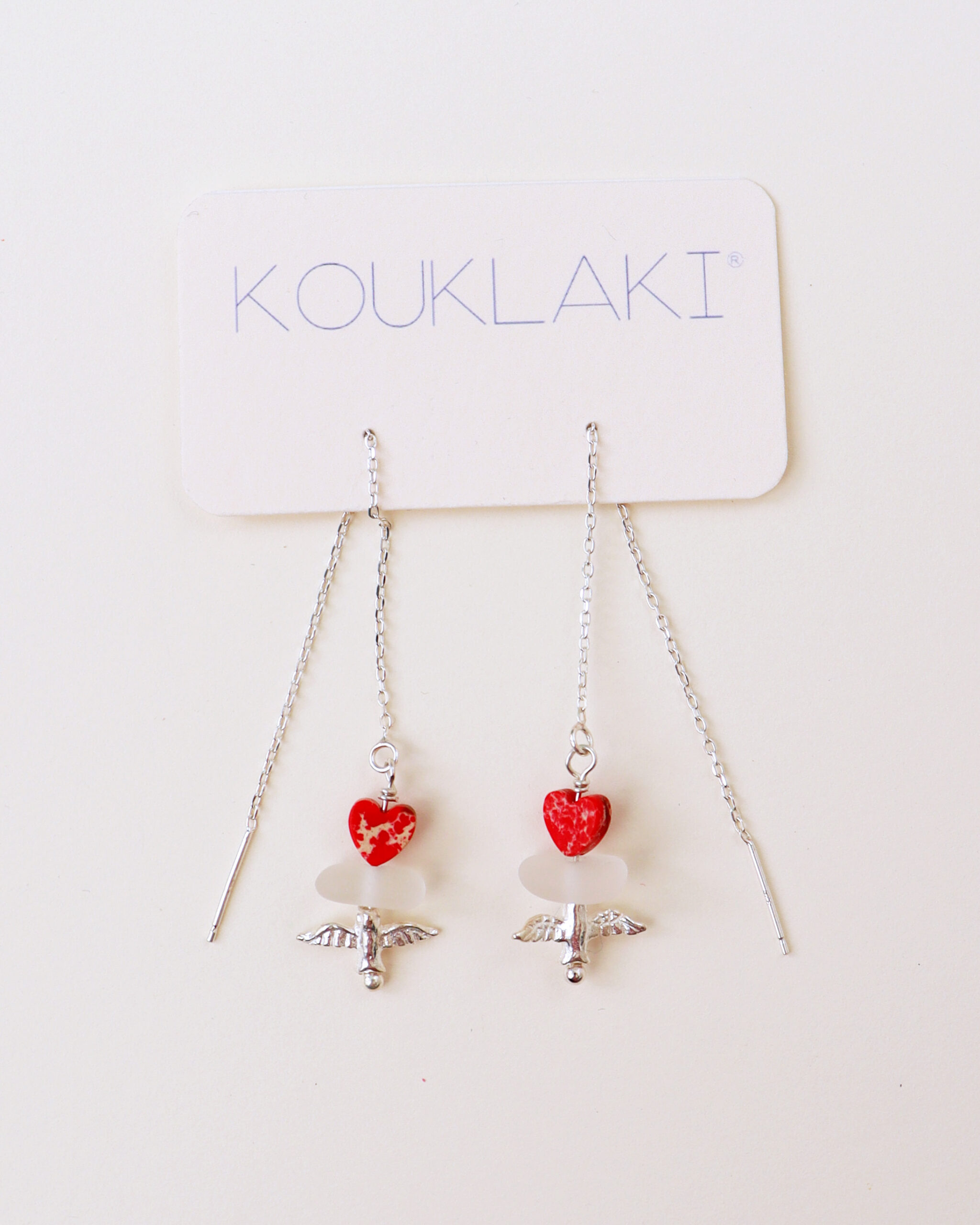 Chaines d'oreilles BIRDY . argent 925 . pièce unique