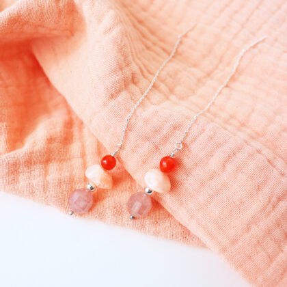 Chaines d'oreilles TOTEM . argent 925 . pièce unique