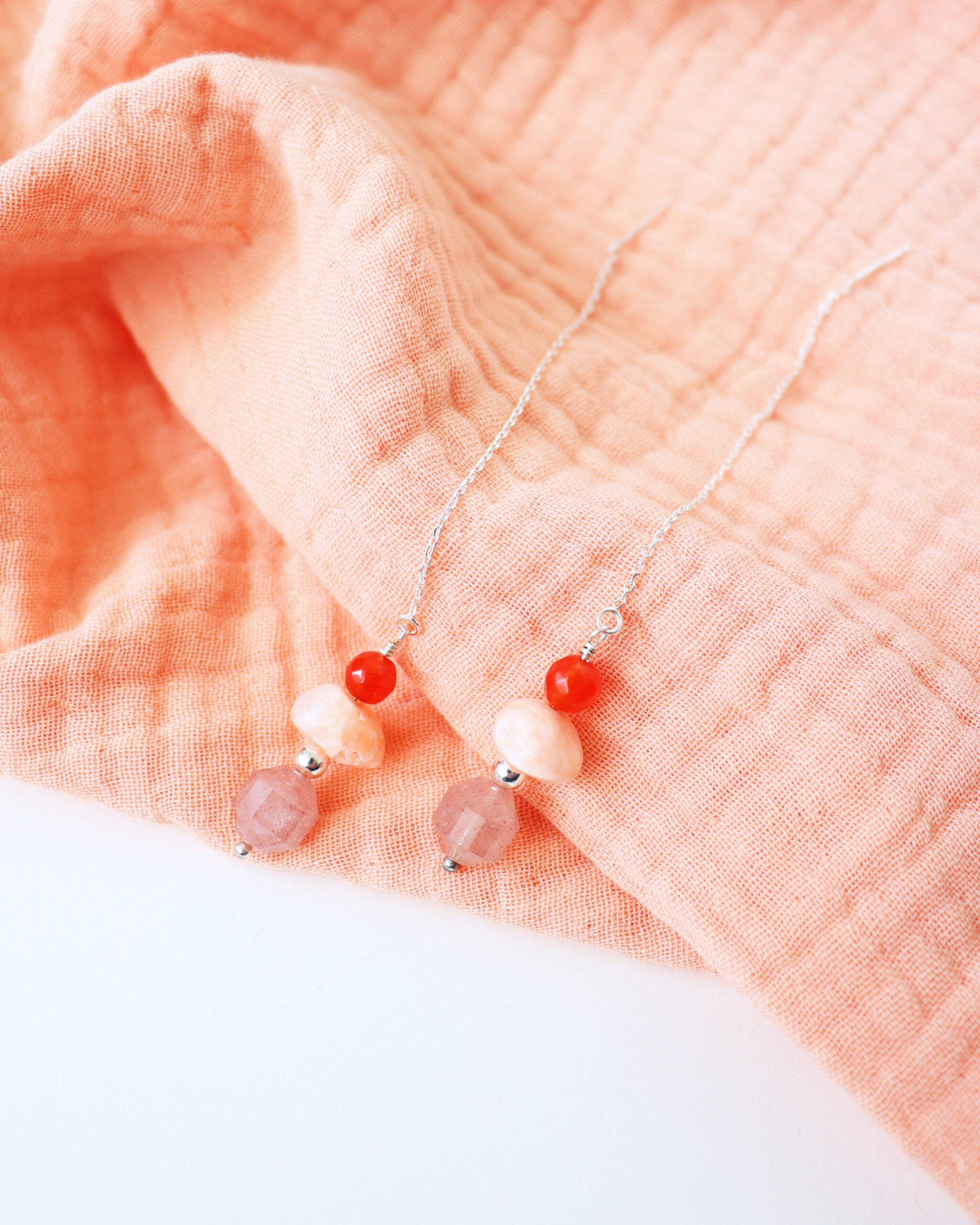 Chaines d'oreilles TOTEM . argent 925 . pièce unique