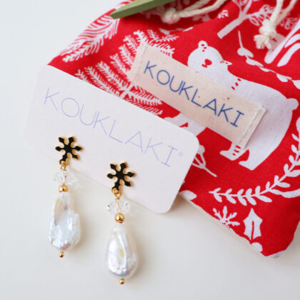 Boucles d'oreilles NEIGE . pièce unique