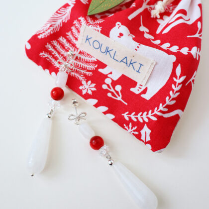 Boucles d'oreilles SANTA . argent 925 . pièce unique