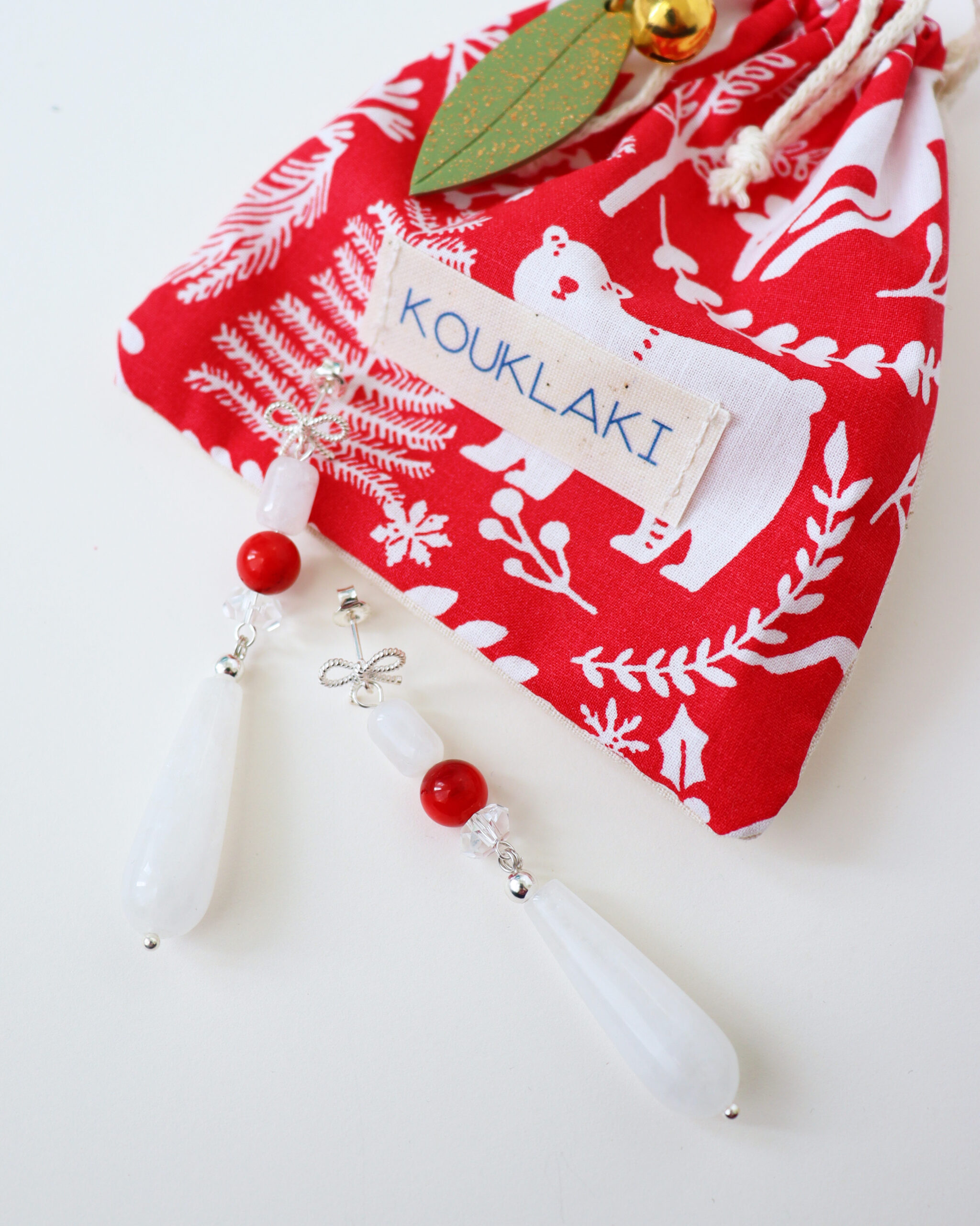 Boucles d'oreilles SANTA . argent 925 . pièce unique